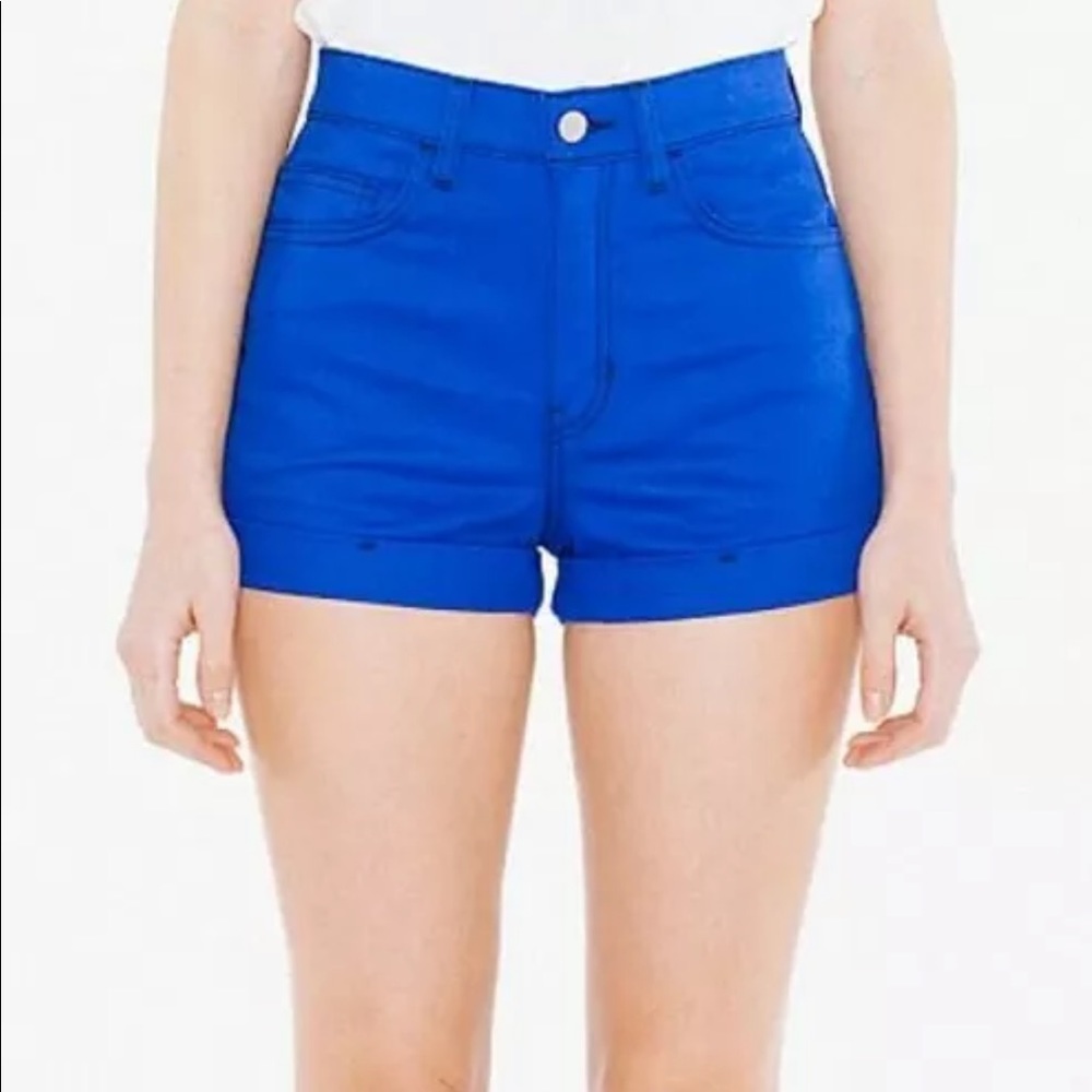 NWT American Apparel Denim High Waist Cuff Shorts size 28